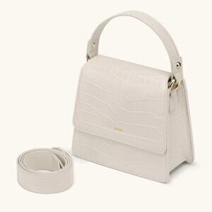 JW PEI‎ FAE Top Handle Crossbody Ivory Croc White Cream